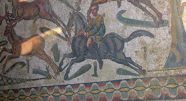Mosaik, romerska villan vid Piazza Armerina. Sicilien.