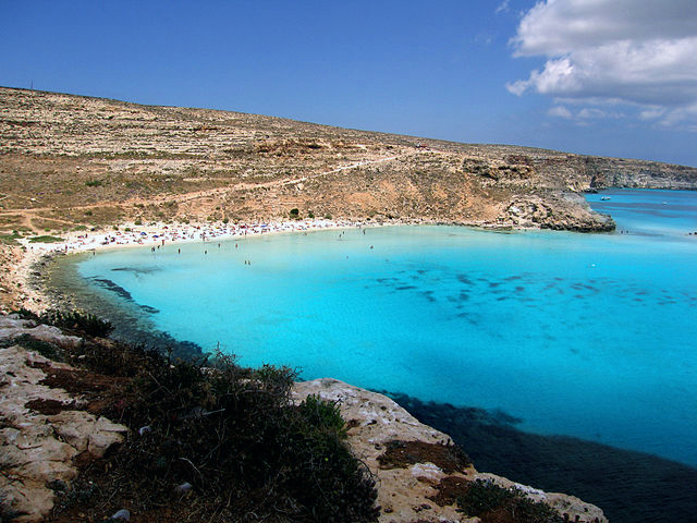 Badvik på Lampedusa.